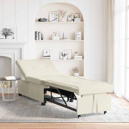 Divano letto Crema 194 x 67 x 82 cm Velluto