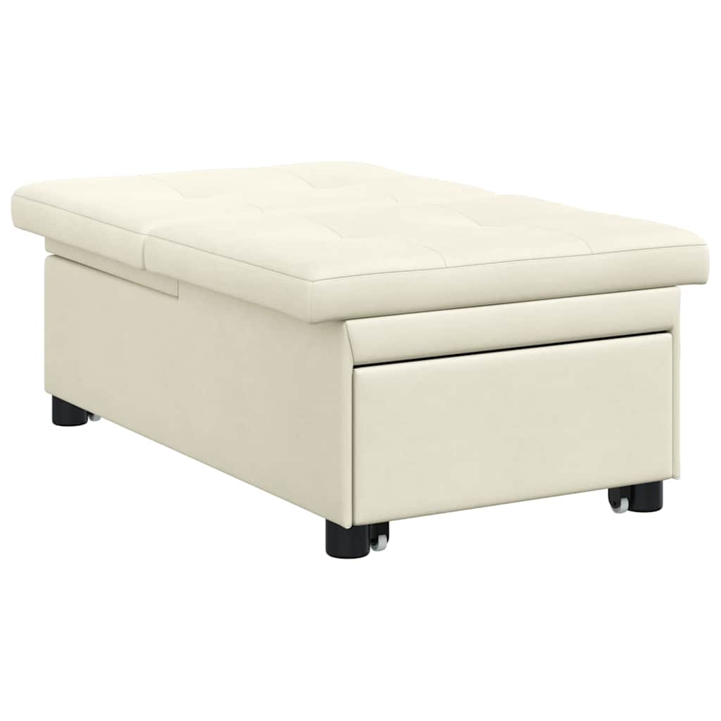 Divano letto Crema 194 x 67 x 82 cm Velluto