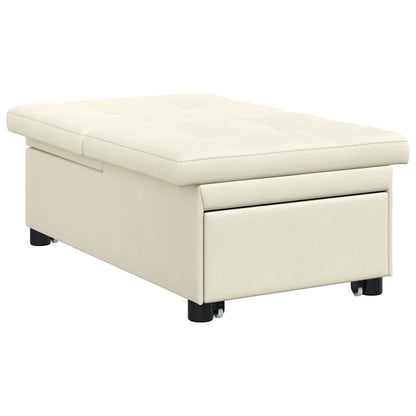 Divano letto Crema 194 x 67 x 82 cm Velluto