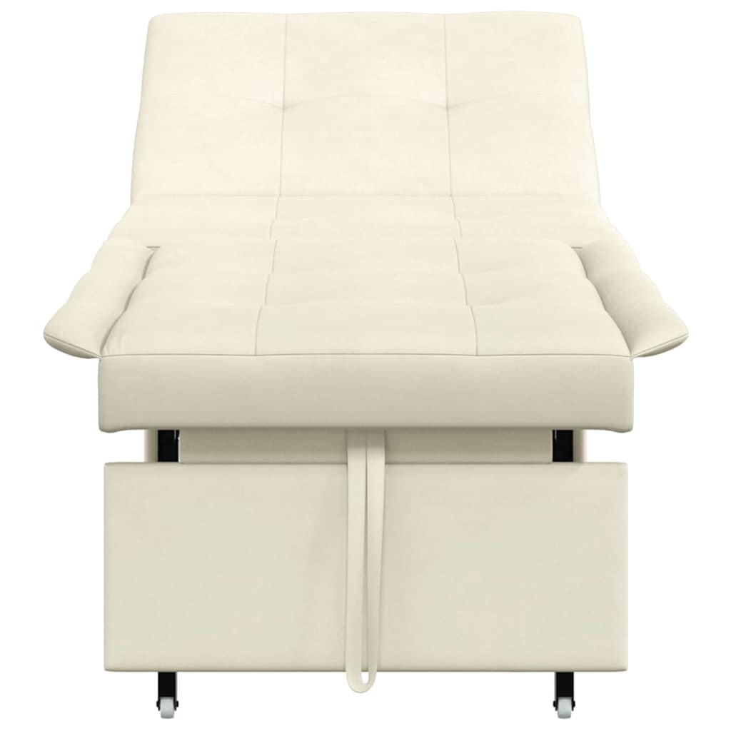 Divano letto Crema 194 x 67 x 82 cm Velluto