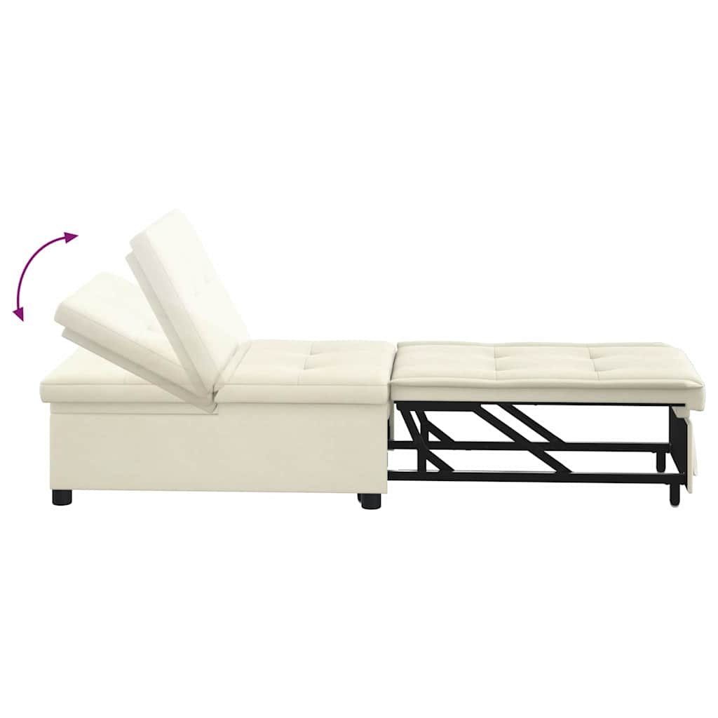 Divano letto Crema 194 x 67 x 82 cm Velluto