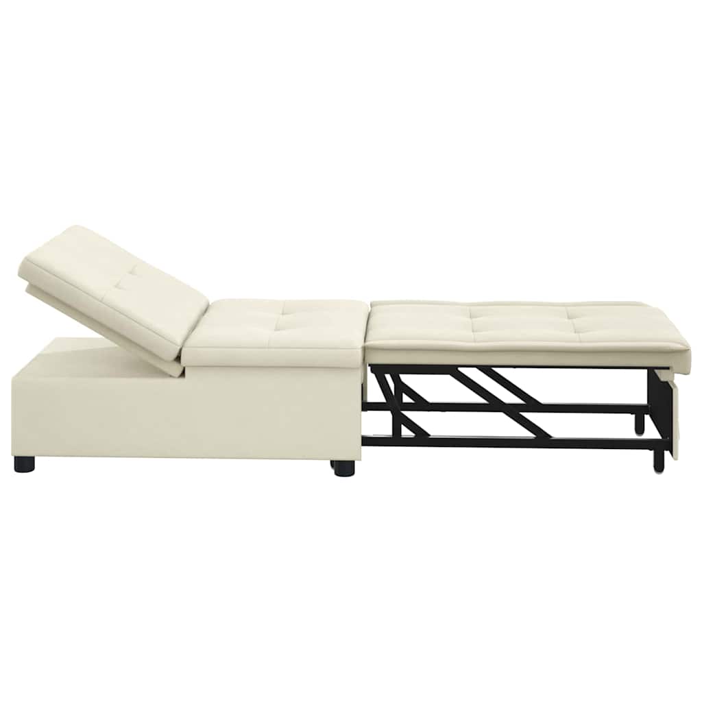 Divano letto Crema 194 x 67 x 82 cm Velluto