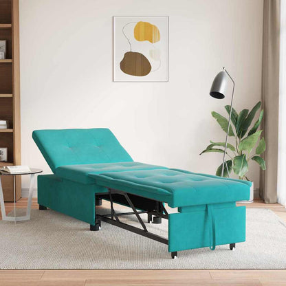 Divano letto Turchese 194 x 67 x 82 cm Velluto