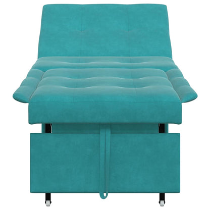 Divano letto Turchese 194 x 67 x 82 cm Velluto