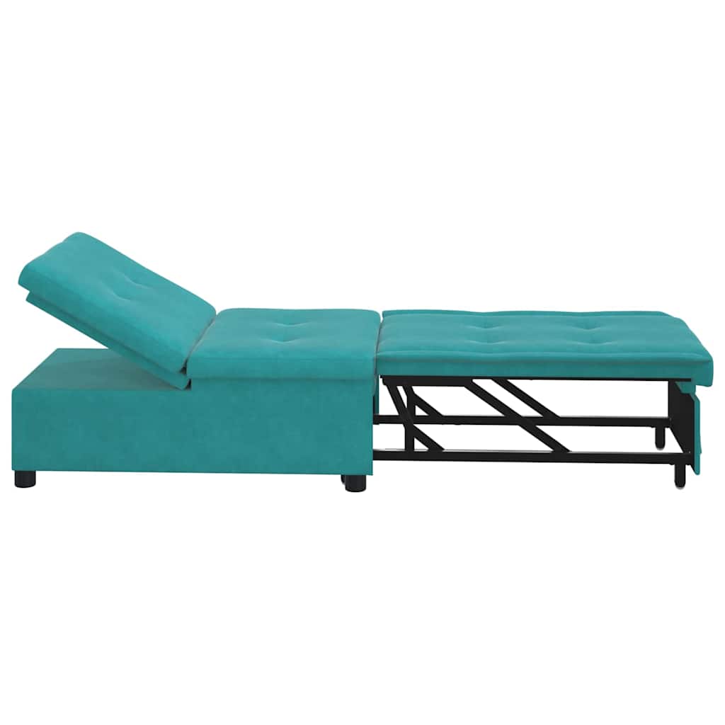 Divano letto Turchese 194 x 67 x 82 cm Velluto