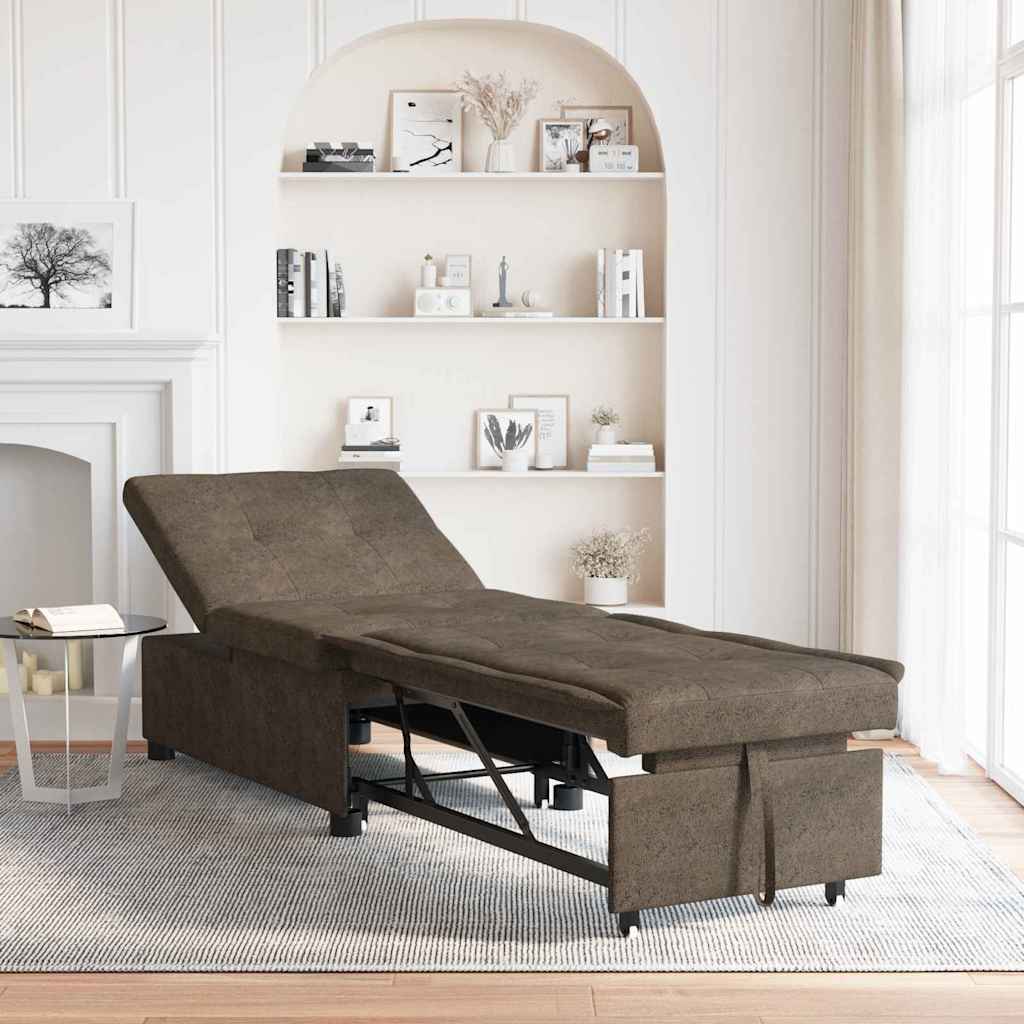 Divano letto Grigio scuro 194 x 67 x 82 cm Tessuto Huahua