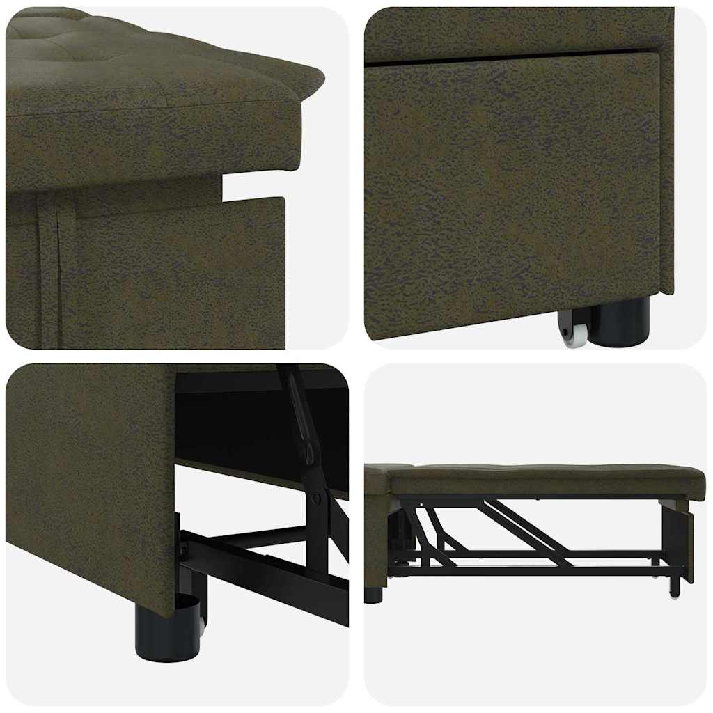 Divano letto Verde militare 194 x 67 x 82 cm Tessuto Huahua