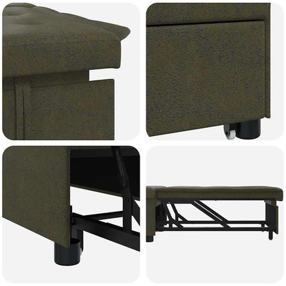Divano letto Verde militare 194 x 67 x 82 cm Tessuto Huahua