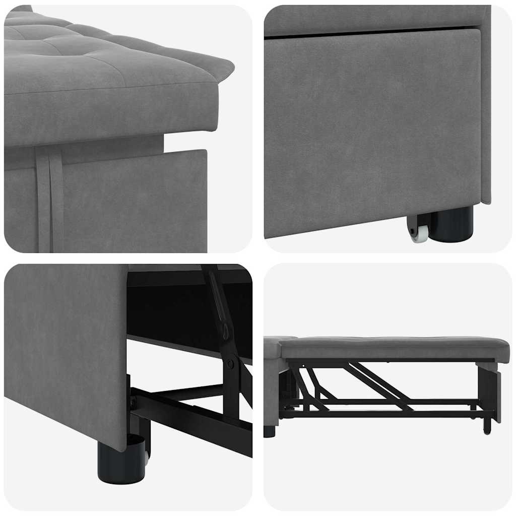 Divano Letto Estraibile Grigio scuro 194 x 67 x 82 cm | homemem39