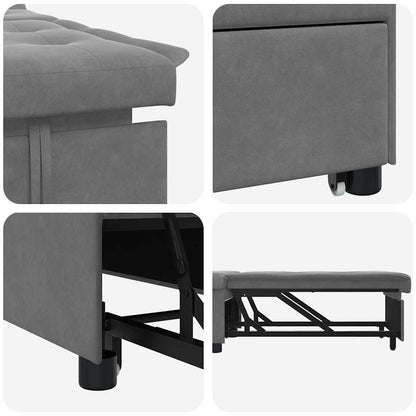 Divano Letto Estraibile Grigio scuro 194 x 67 x 82 cm | homemem39