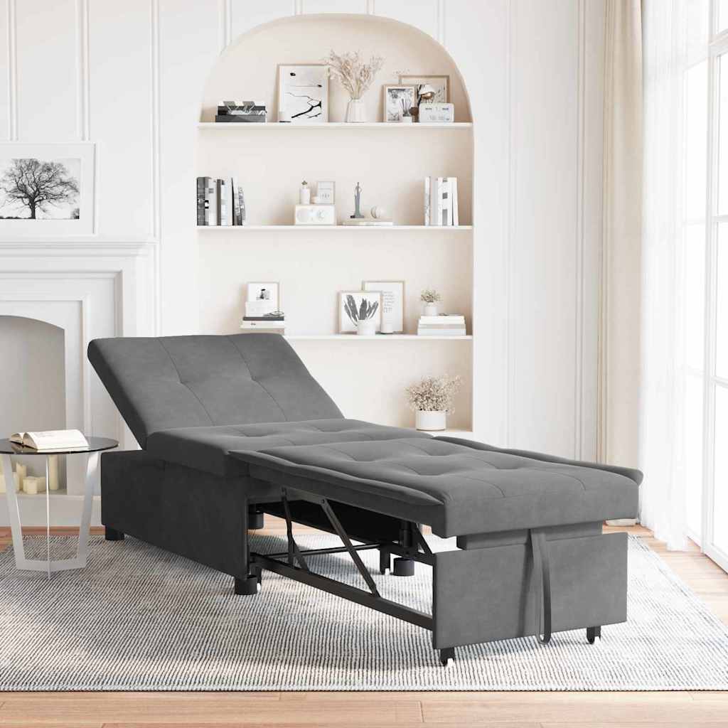 Divano Letto Estraibile Grigio scuro 194 x 67 x 82 cm