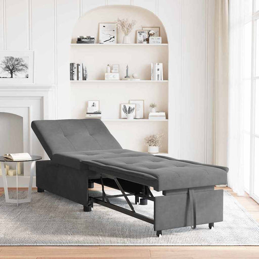 Divano Letto Estraibile Grigio scuro 194 x 67 x 82 cm
