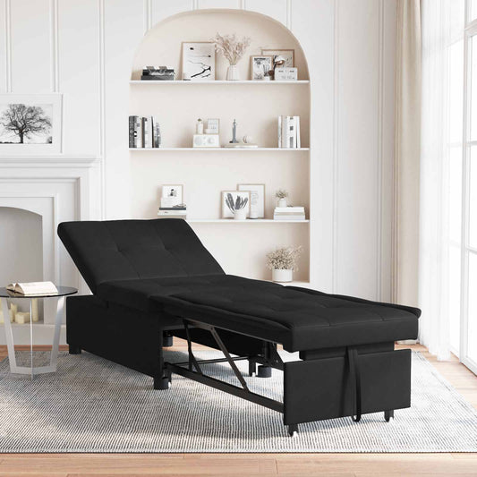 Divano letto Nero 194 x 67 x 82 cm Microfibra