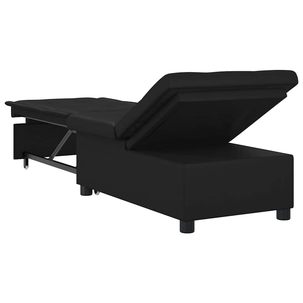 Divano Letto Estraibile Nero 194 x 67 x 82 cm Microfibra