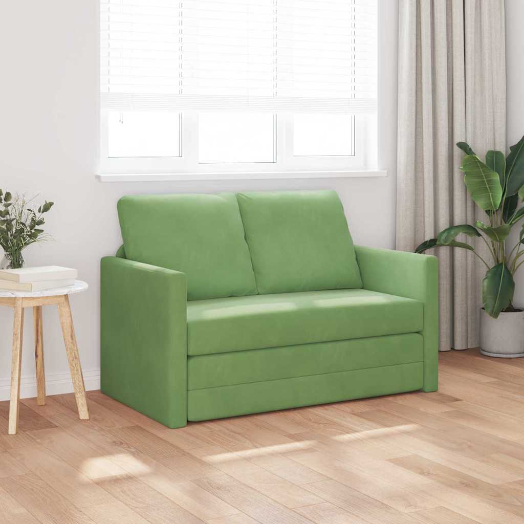 Divano letto Verde chiaro 204 x 122 x 60 cm Velluto