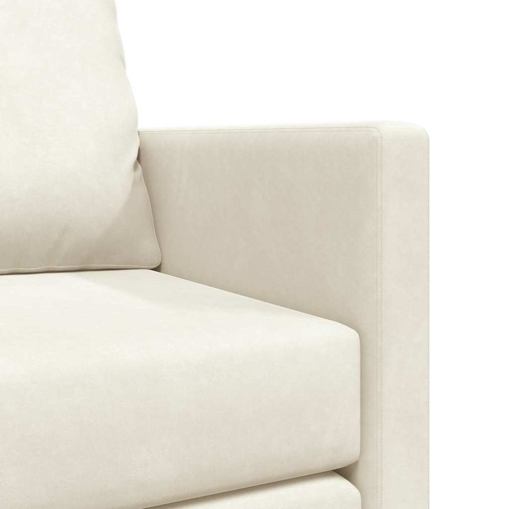 Divano letto Crema 204 x 122 x 60 cm Velluto