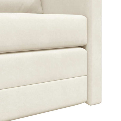 Divano letto Crema 204 x 122 x 60 cm Velluto