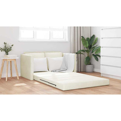 Divano letto Crema 204 x 122 x 60 cm Velluto