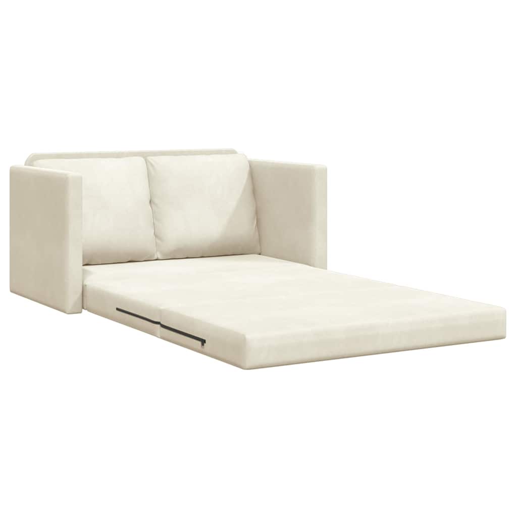 Divano letto Crema 204 x 122 x 60 cm Velluto