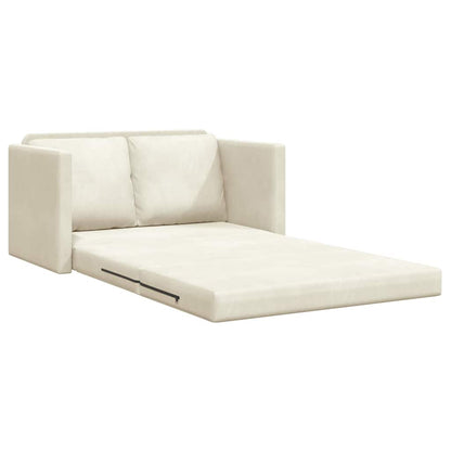 Divano letto Crema 204 x 122 x 60 cm Velluto