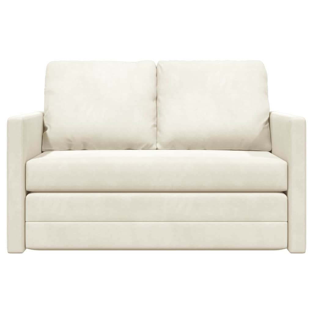 Divano letto Crema 204 x 122 x 60 cm Velluto