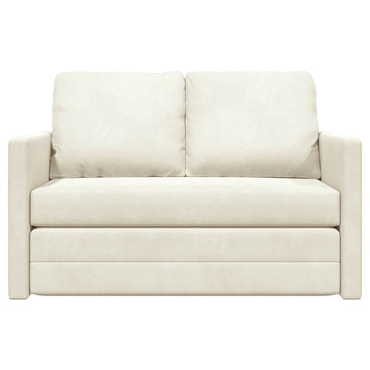 Divano letto Crema 204 x 122 x 60 cm Velluto