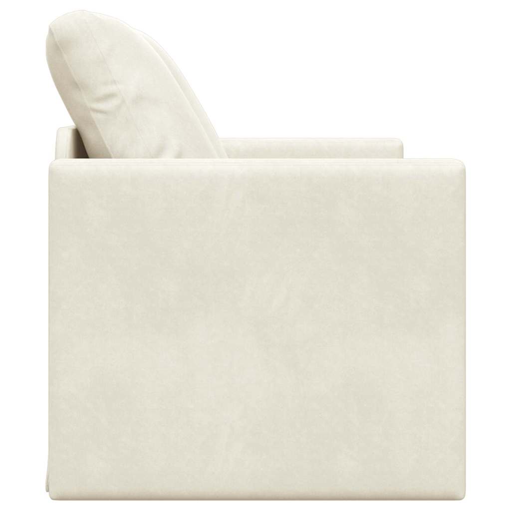 Divano letto Crema 204 x 122 x 60 cm Velluto