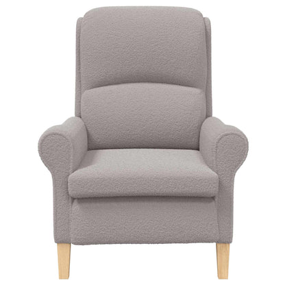 poltrona Grigio chiaro Tessuto Sherpa morbido