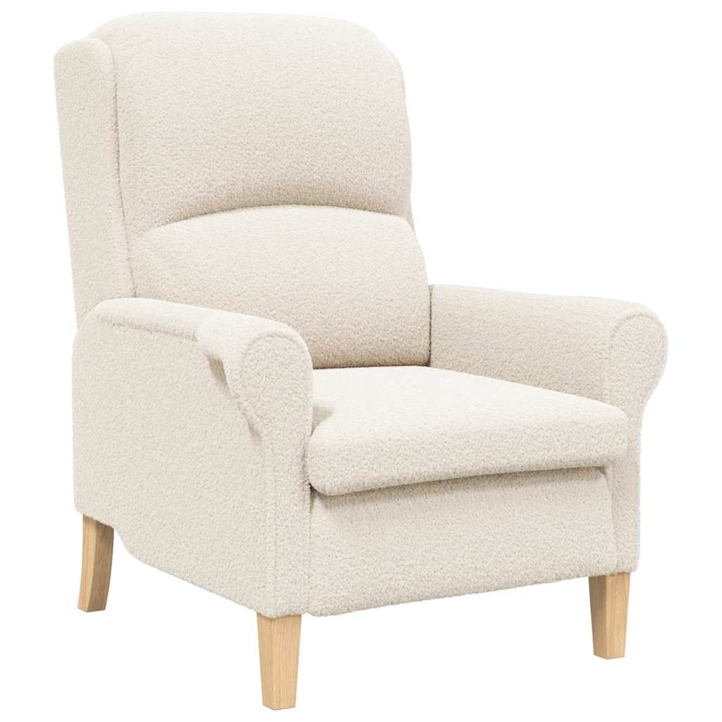 poltrona Crema Tessuto Sherpa morbido