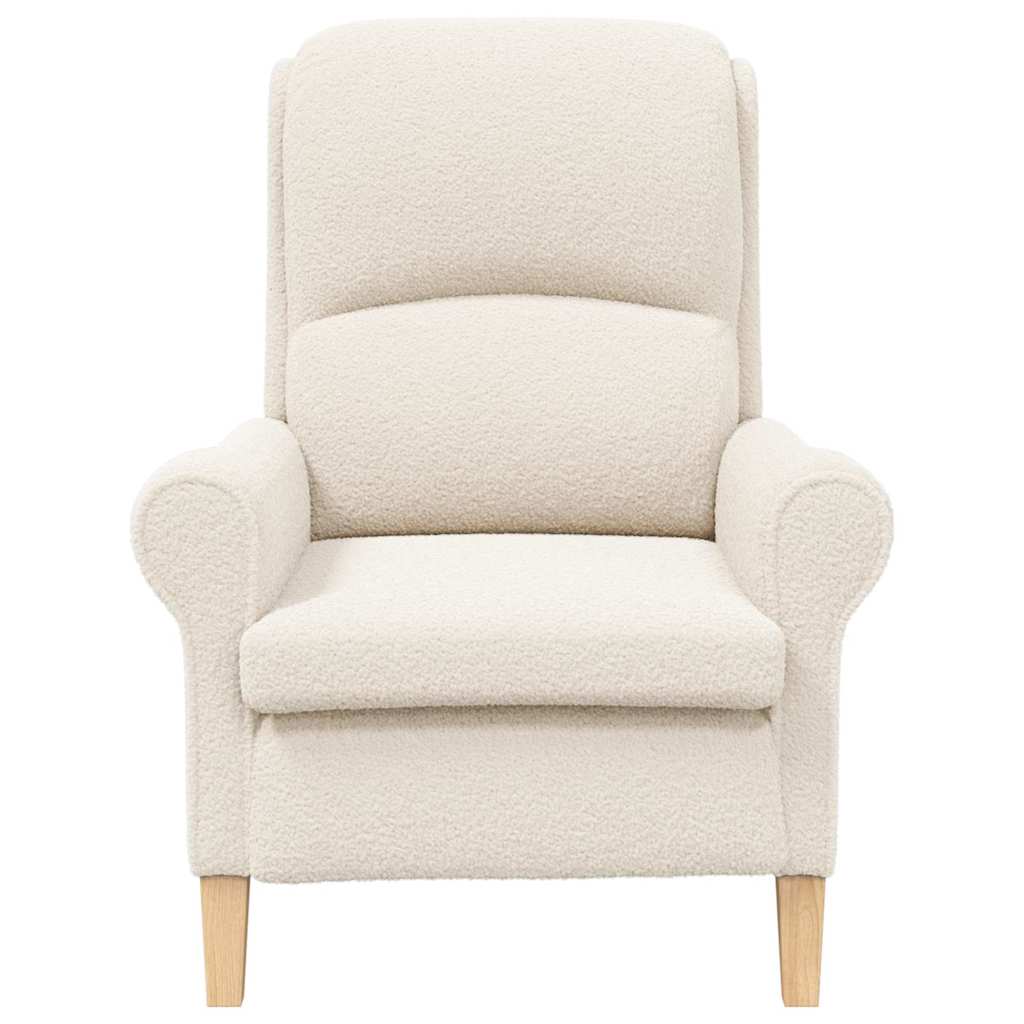poltrona Crema Tessuto Sherpa morbido