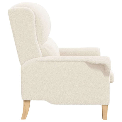 poltrona Crema Tessuto Sherpa morbido