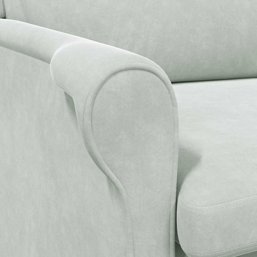 poltrona Grigio chiaro 76 x 94 x 102 cm Velluto - homemem39