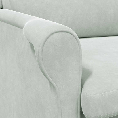 poltrona Grigio chiaro 76 x 94 x 102 cm Velluto - homemem39