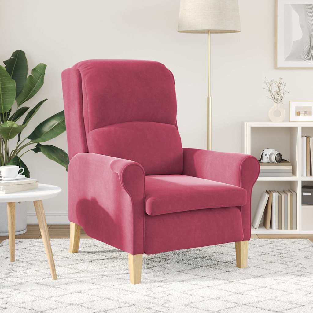 poltrona Rosso vino 76 x 94 x 102 cm Velluto - homemem39