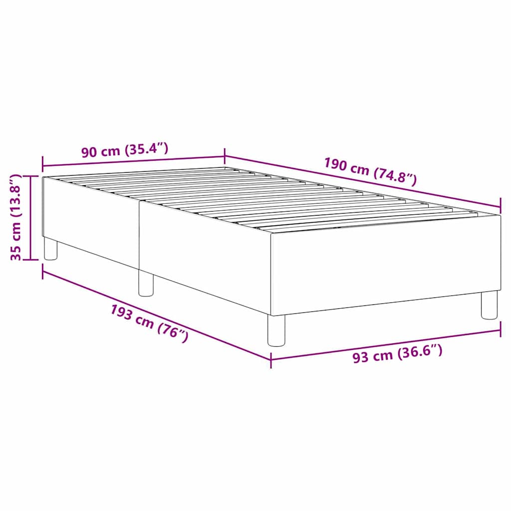 Struttura letto piattaforma Blu 90 x 190 cm Tessuto in Cords | homemem39