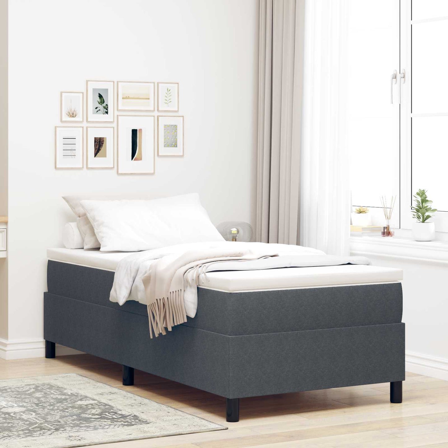 Struttura letto piattaforma Grigio scuro 90 x 200 cm