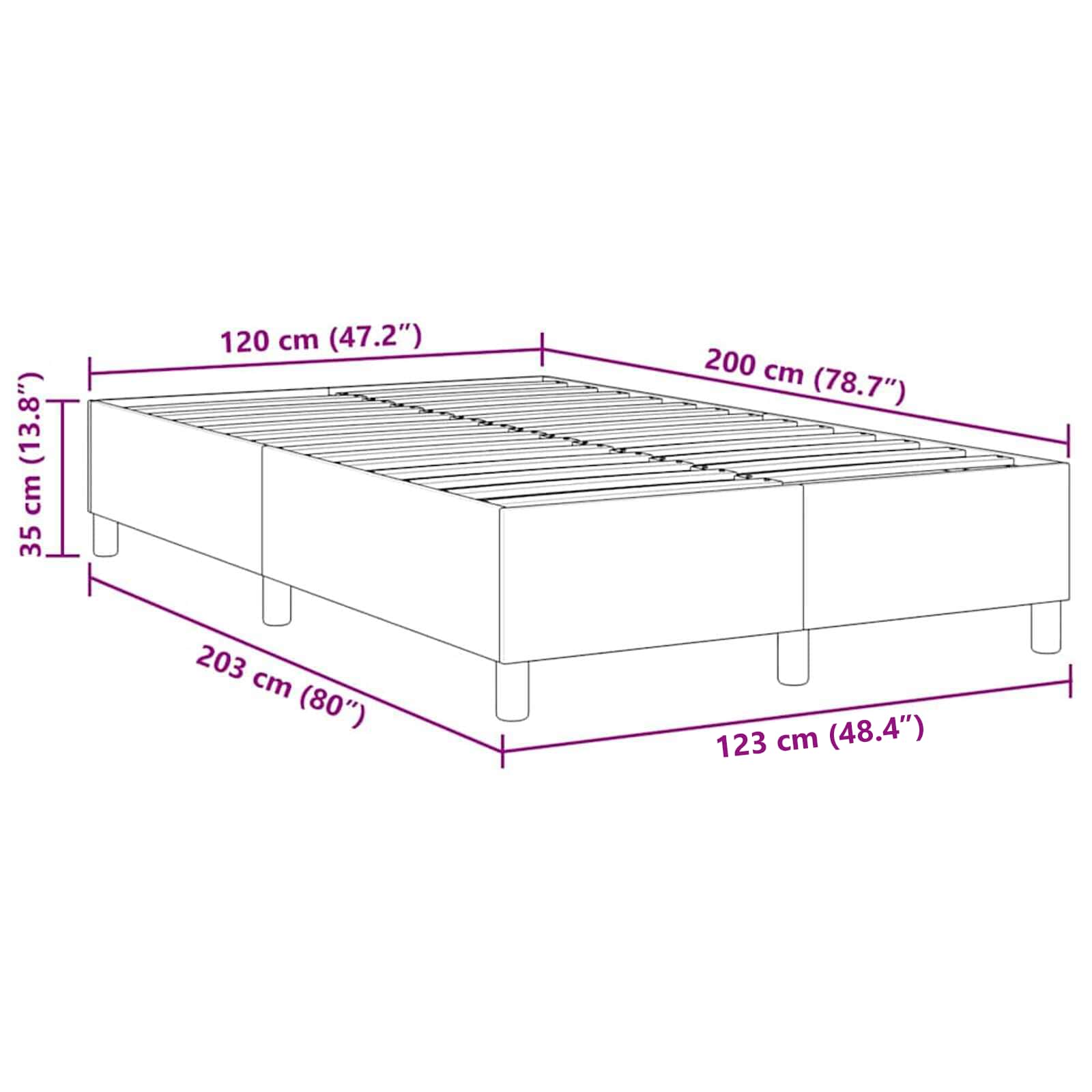 Struttura letto piattaforma Grigio scuro 120 x 200 cm | homemem39