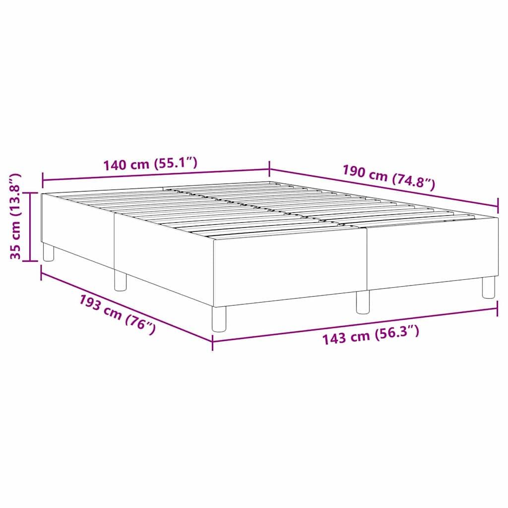 Struttura letto piattaforma Crema 140 x 190 cm Tessuto in Cords | homemem39