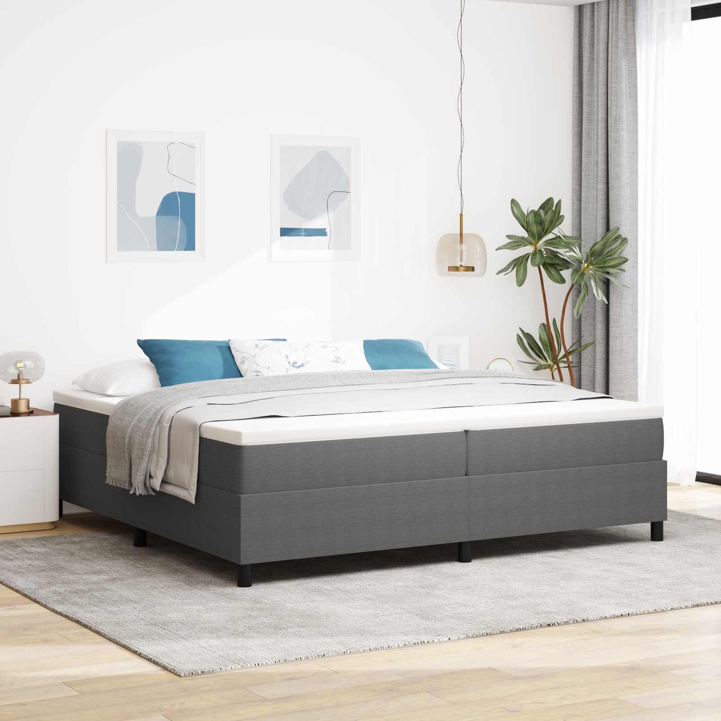 Struttura letto piattaforma Grigio chiaro 200 x 200 cm | homemem39