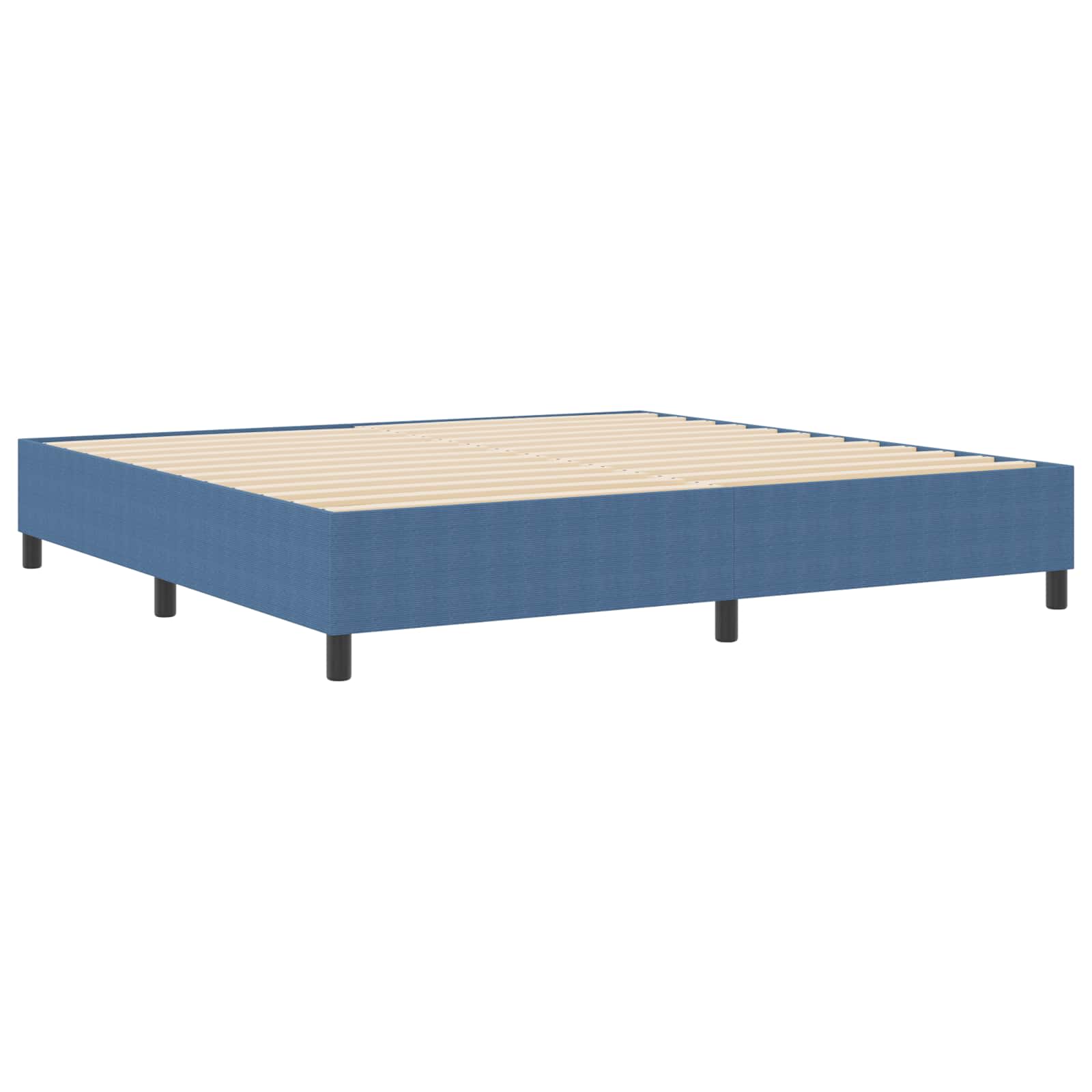 Struttura letto piattaforma Blu 200 x 200 cm Tessuto in Cords | homemem39