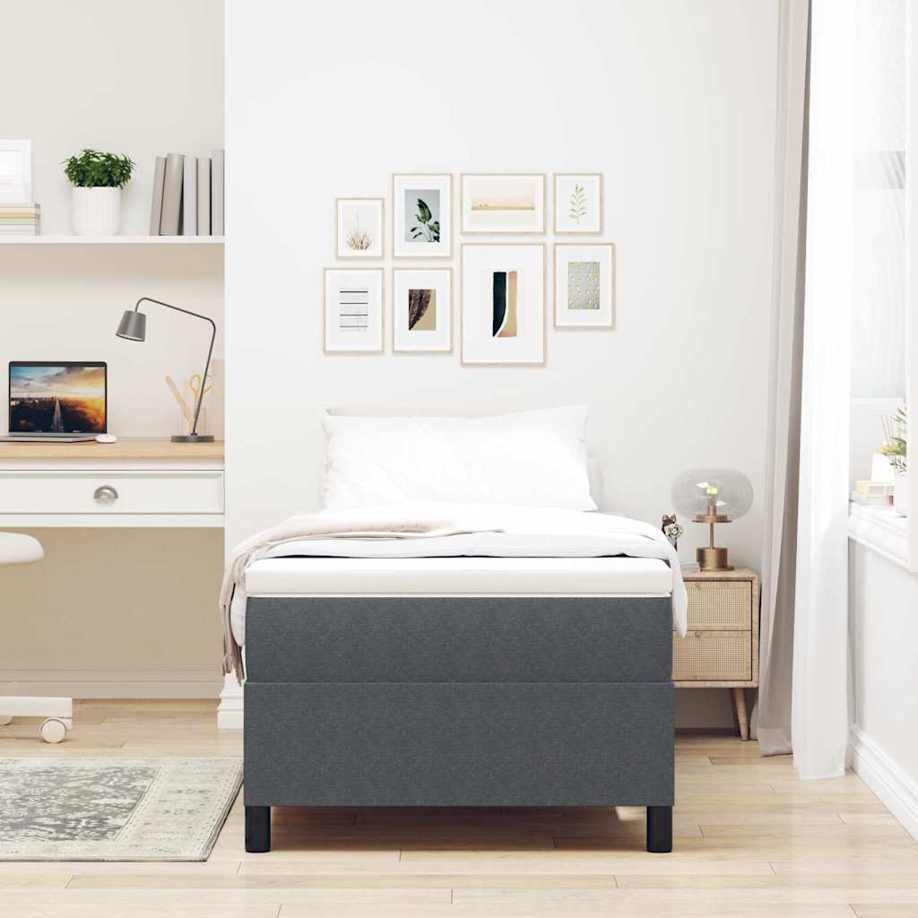 Letto a molle Grigio Scuro e Bianco 80 x 200 cm | homemem39