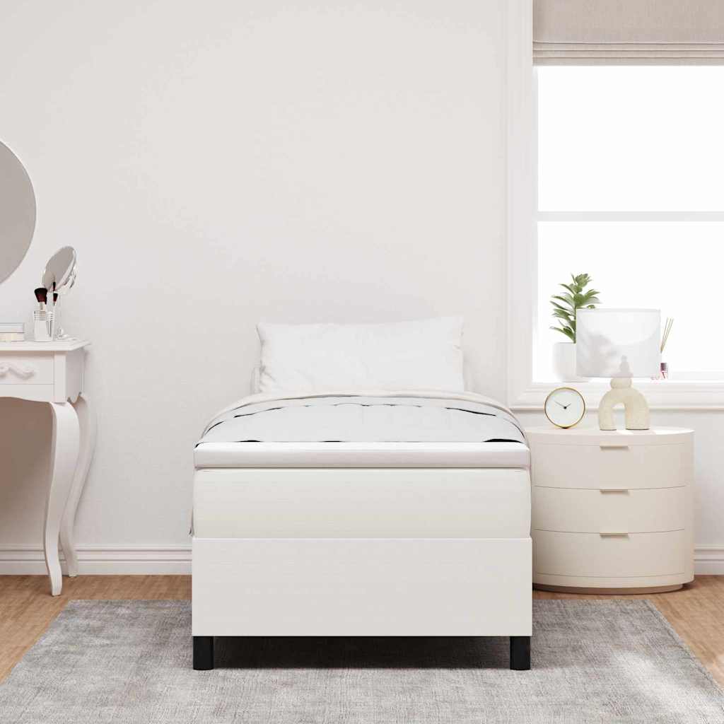 Letto a molle Crema e Bianco 80 x 200 cm Tessuto in Cords | homemem39