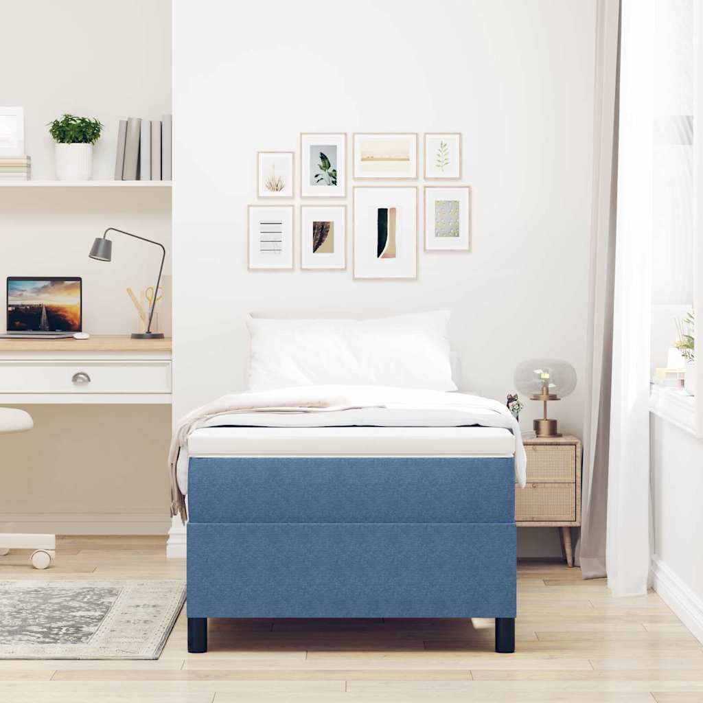 Letto a molle Blu e Bianco 80 x 200 cm Tessuto in Cords | homemem39