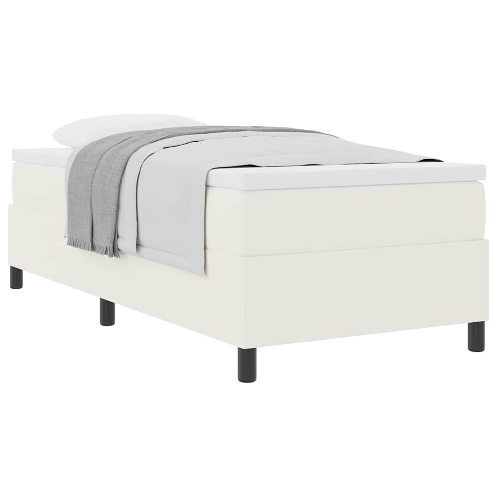 Letto a molle Crema e Bianco 90 x 200 cm Tessuto in Cords | homemem39