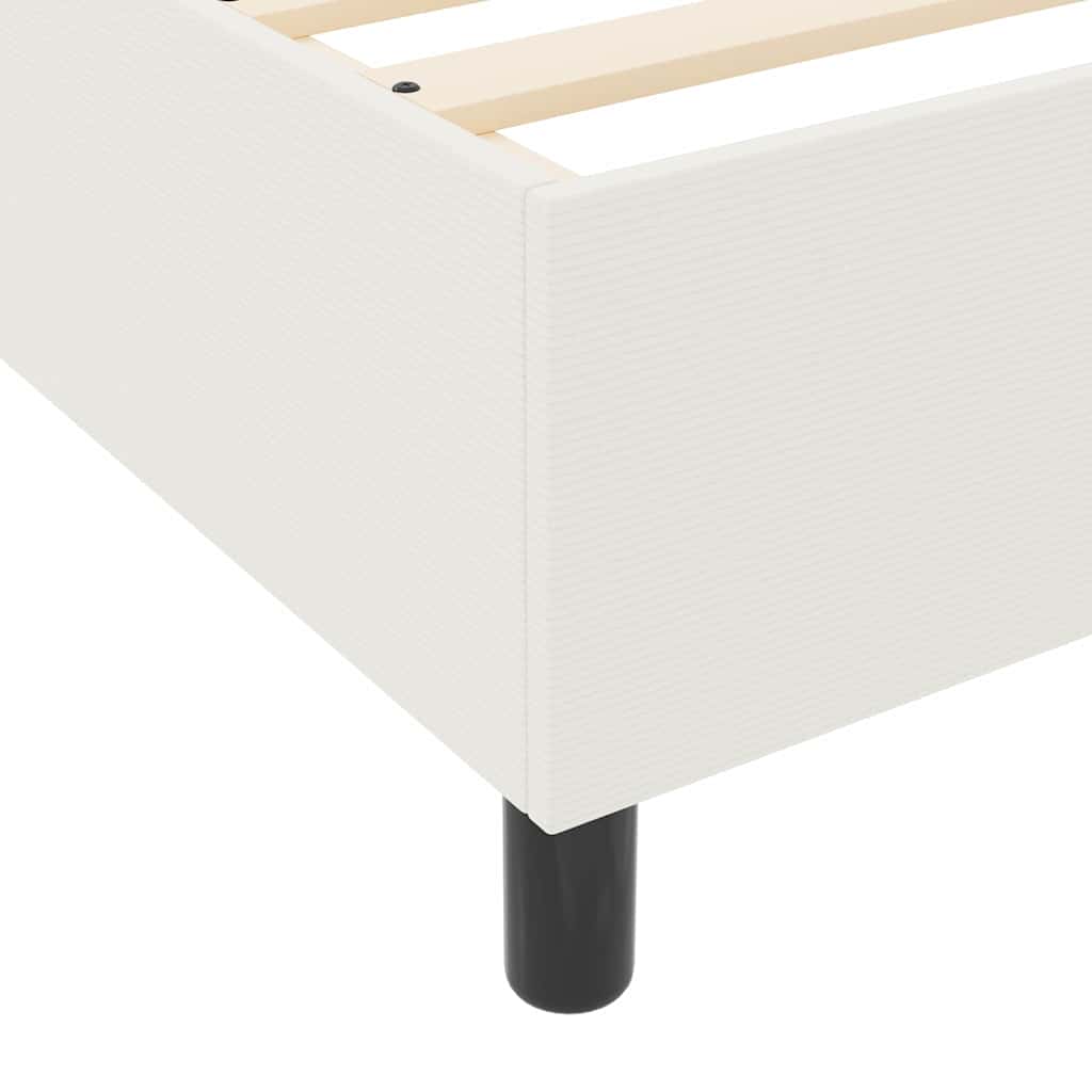 Letto a molle Crema e Bianco 120 x 190 cm Tessuto in Cords | homemem39