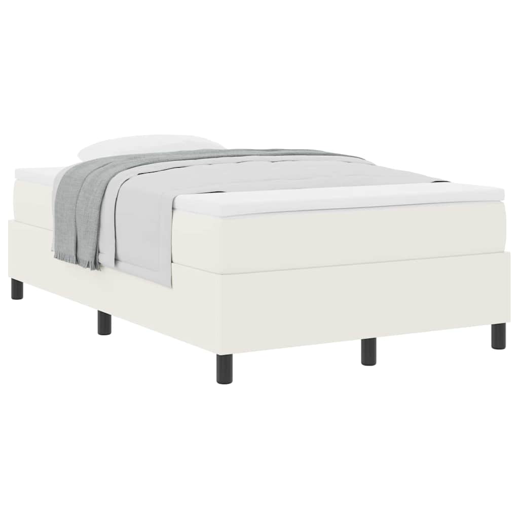 Letto a molle Crema e Bianco 120 x 190 cm Tessuto in Cords | homemem39