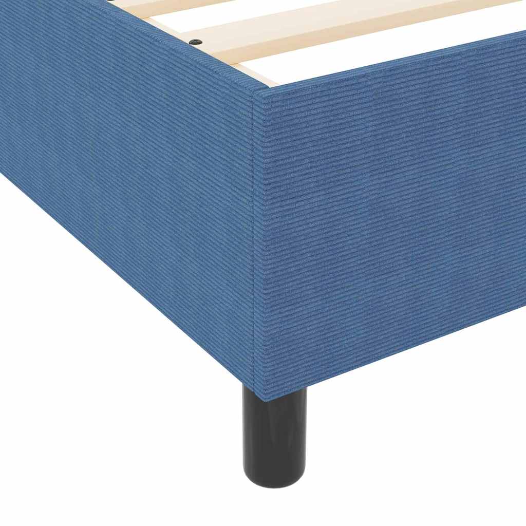 Letto a molle Blu e Bianco 120 x 200 cm Tessuto in Cords | homemem39