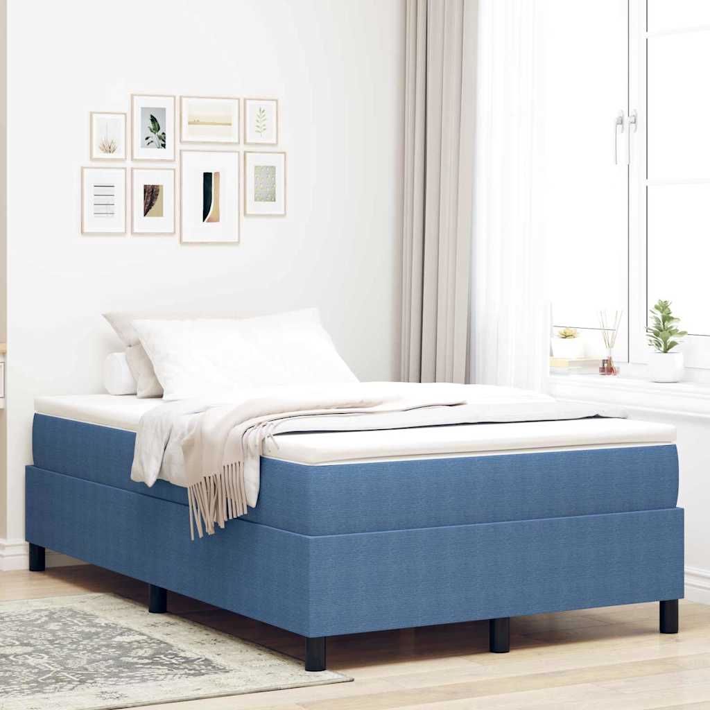 Letto a molle Blu e Bianco 120 x 200 cm Tessuto in Cords | homemem39