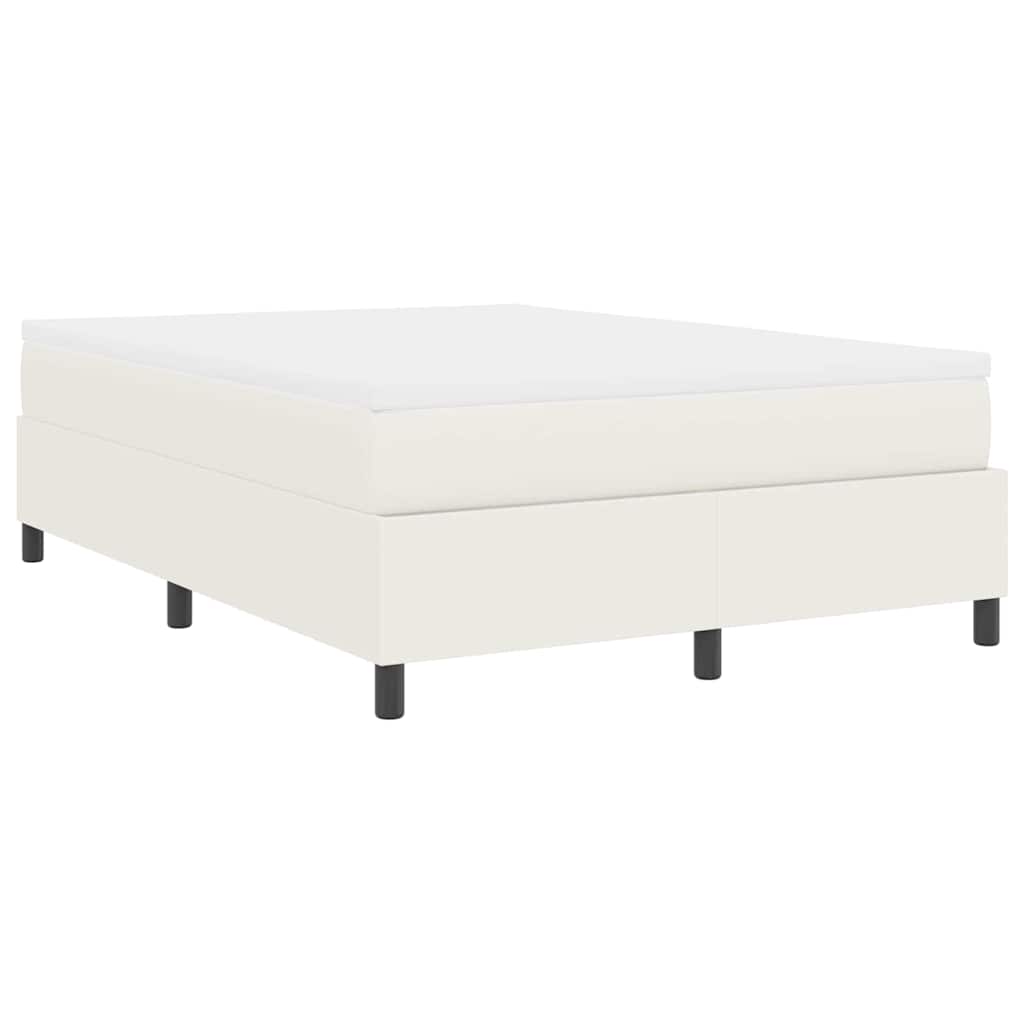 Letto a molle Crema e Bianco 140 x 190 cm Tessuto in Cords | homemem39