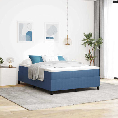 Letto a molle Blu e Bianco 140 x 190 cm Tessuto in Cords | homemem39